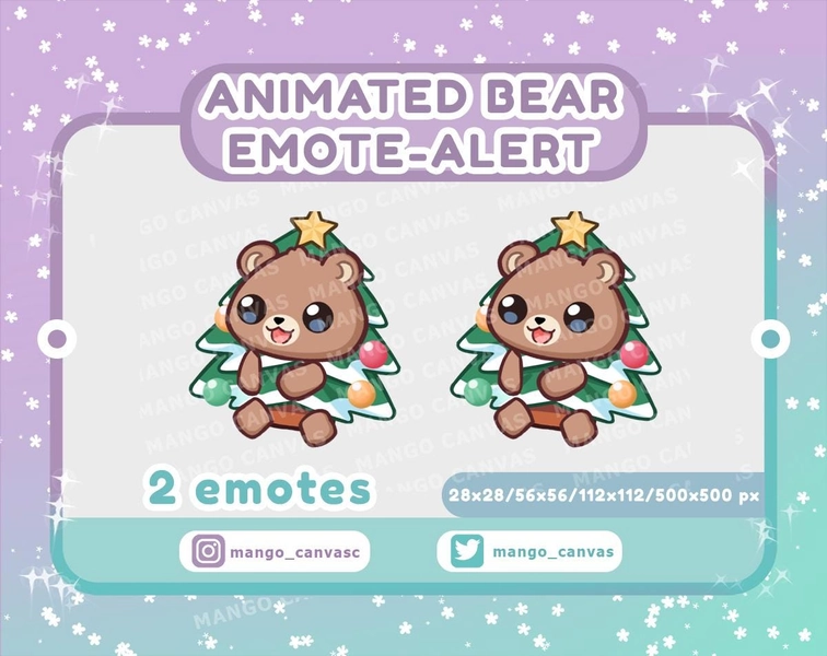Animated Bear Christmas Tree Emote