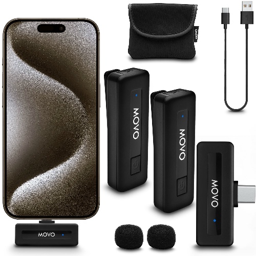 Wireless Mini UC DUO-IP | Dual USB-C Wireless Mic for iPhone 15 | Movo