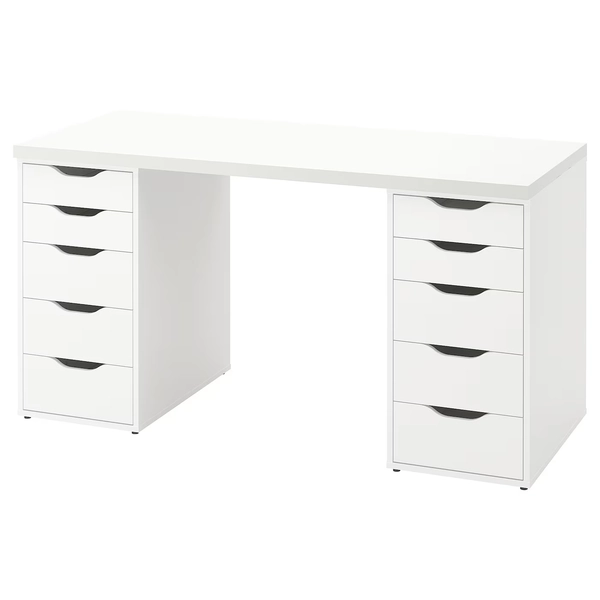 LAGKAPTEN / ALEX Bureau - blanc 140x60 cm