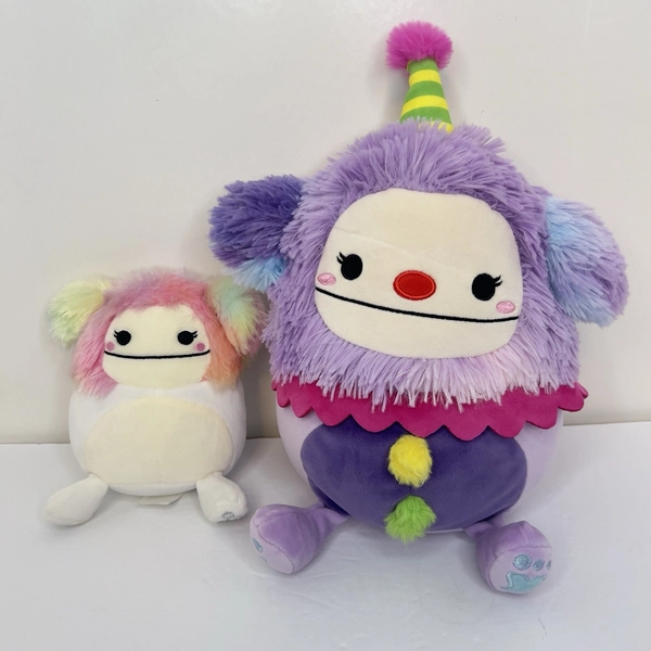 Squishmallows Bigfoot Lot Yekaterina Clown Plush 8” &amp; Zaylee 5” Tie Dye
