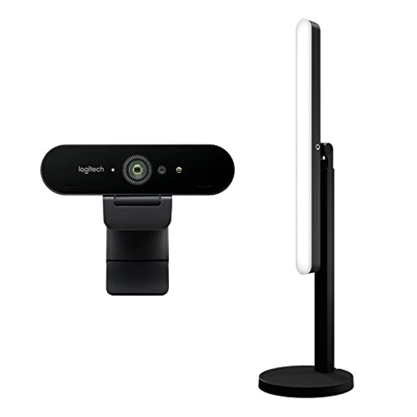 Logitech Brio + Logitech For Creators Litra Beam, webcam and light for a professional look on screen - Black