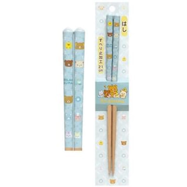 San-X Rilakkuma Wooden Chopsticks (Blue)