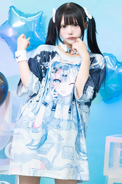 Game Girl T-Shirt Blue - ACDC Rag