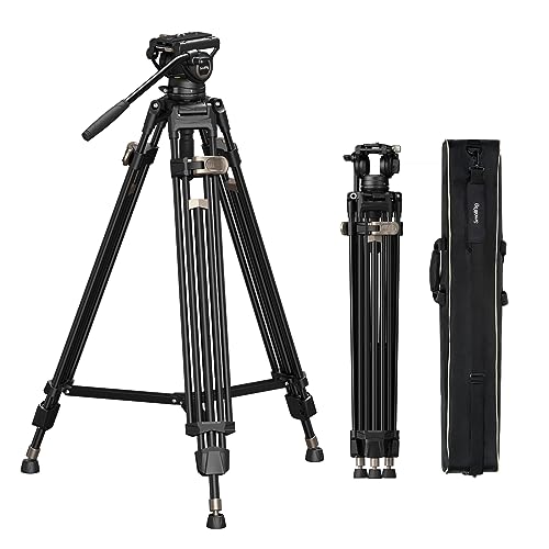 SmallRig AD-80 FreeBlazer Heavy-Duty Aluminum Alloy Tripod System, 75" Video Tripod with Fluid Head, One-Step Height Adjust, Dual-Mode QR Plate, Load up to 17lbs, Professional Tripod for Camera - 4163 - AD-80