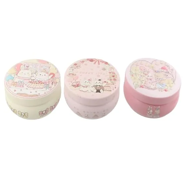 zaoalife Bunny Cookie Jar Treat Boxes,Easter Egg Tin Box Cookie Tins Holiday Biscuits Case Easter Egg Container Decorative Tin Box for Party Favors