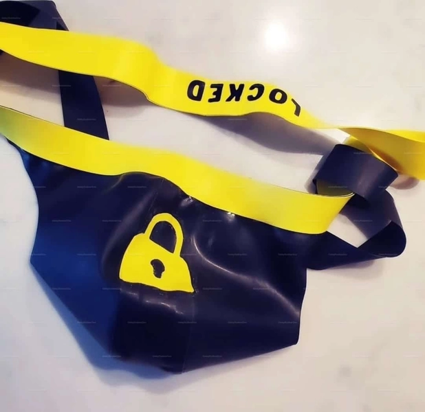 NEW Locked Rubber Thong or Jockstrap – Custom Text & Symbol