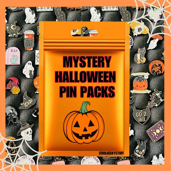 Halloween Enamel Pin Mystery 5 Pack Custom and Vintage Designs USA