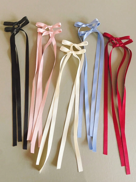 10pcs Women Polyester Colorful Bow Hairclips, Lace, Elegant, Ballet, Y2K Fairy Hair Accessories, Suitable For Daily Use