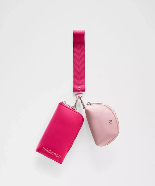 Dual Pouch Wristlet *Wallet - Raspberry Coulis/Pink Haze/Bright Coral - ONE SIZE