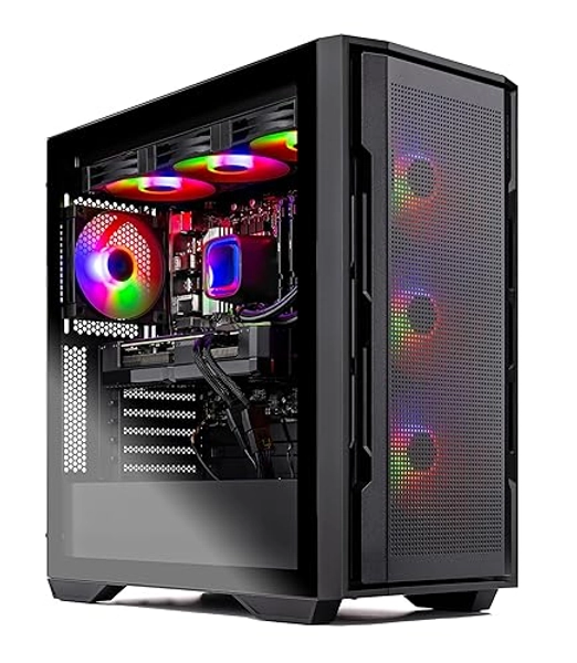 Skytech Rampage Gaming PC,  Ryeen 7 7800X3D 4.2 GHz (5GHz Turbo Boost), NVIDIA RTX 4070 Super 12GB GDDR6X, 2TB SSD, 32GB DDR5 RAM 5600 RGB, 750W Gold PSU, 360mm AIO, Wi-Fi, Win 11 Home