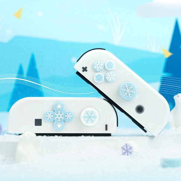 Snowflake Thumb Grips Switch OLED Button Cover