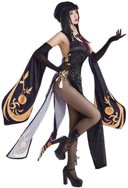 Azur Lane Chen Hai Cosplay Costume Cheongsam with Gloves and Headdress