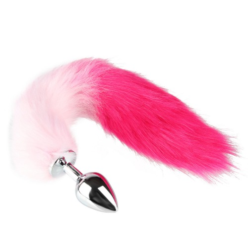 Beauty7 Dip Dye Pink Foxes Tail Anal Butt Plug Medical Grade Stainless Steel Hypoallergenic Anus Women Men Sexual Show Animal Costume Play Sex Toy (Size:S) - S Pink
