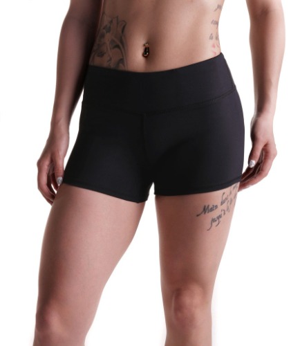 Tough Mode Women's 3" Athletic Workout Volleyball Running WOD Compression Shorts - Black Medium