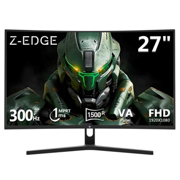 Z-EDGE UG27H 27" 300Hz Curved Gaming Monitor, Full HD(1920x1080) 16.7 Million Display Colors, FreeSync, HDR10, Ultra-Slim Bezel, HDMI & DisplayPort