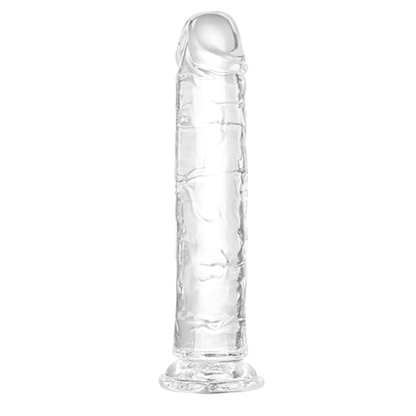 9.8 Inch Realistic Dildos, Big Lifelike Huge Penis with Strong Suction Cup for Hand-Free Play Vagina G-spot Anal Simulate, Clear Cock Adult Sexy Toy for Men Women Female Couples Masturbate