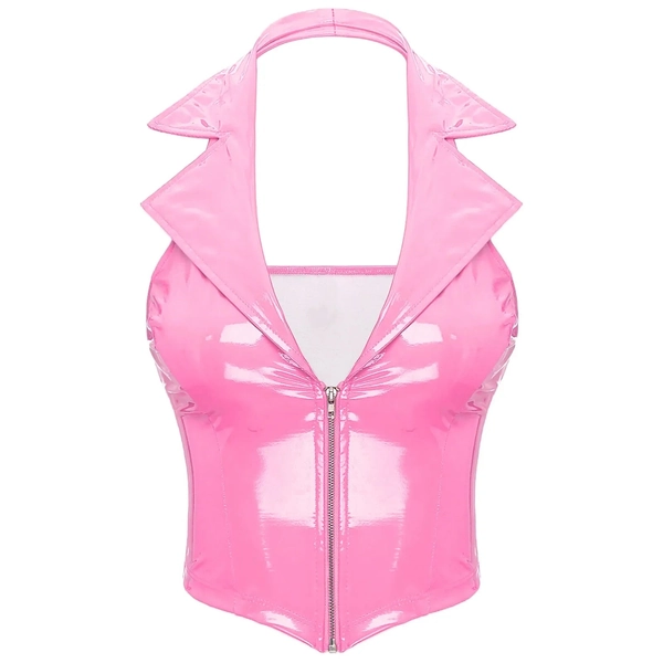 Candy Pink Latex Vest
