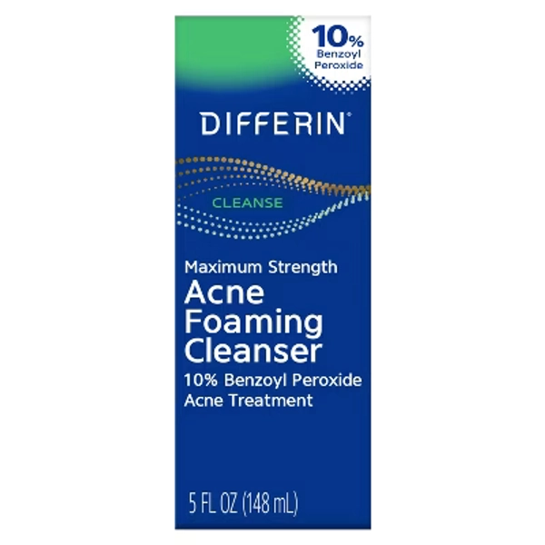 Differin Maximum Strength Acne Foam Face and Body Cleanser 10% BPO - 5 fl oz