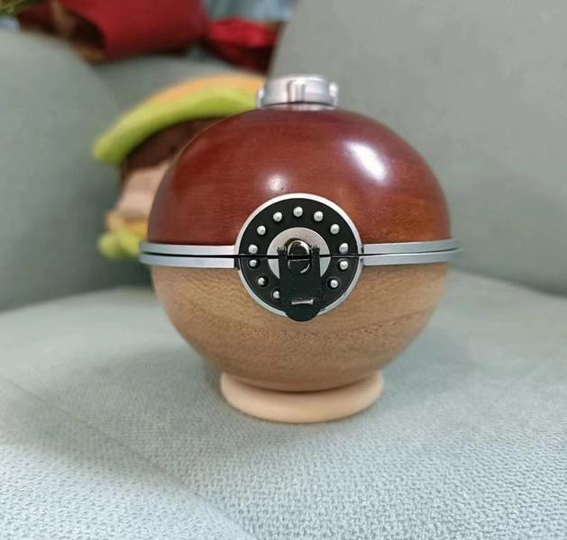 Arceus Pokeball, Arceus Pokemon Legends Pokeball Inspired Replica Ring Box, Handmade Pure Wooden Brass Accessories Poke Ball