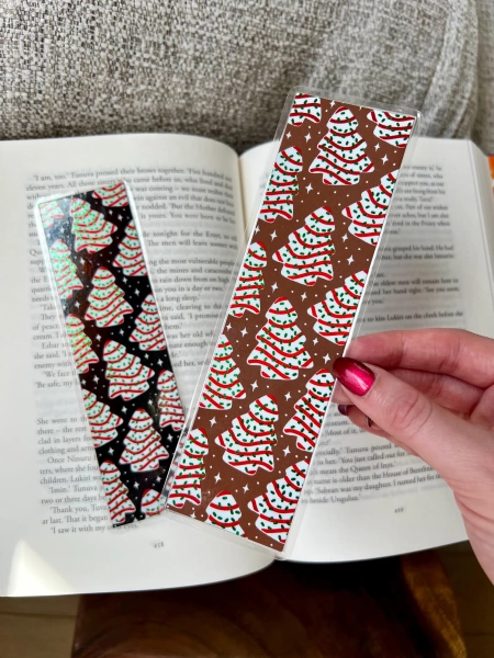 Christmas Cake Handmade Foil Bookmark