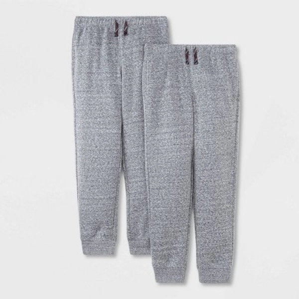 Boys' 2pk Fleece Jogger Sweatpants - Cat & Jack™ Charcoal Gray XL: Reinforced Knee, Drawstring