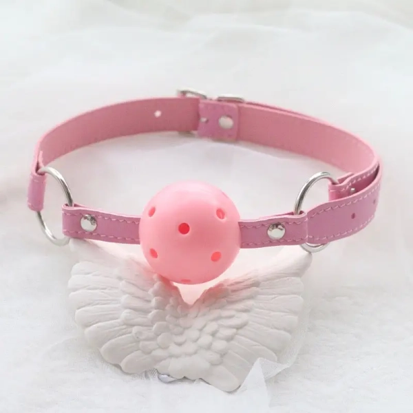 Pastel Pink Ball Style Gag in Vegan and Non-Toxic Materials