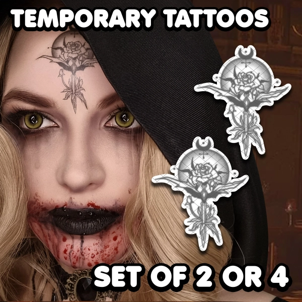 Bеla, Daniеla, Cаssаndra Dimitrеѕcu | Temporary Tattoo | Forehead symbol Tattoos | Cosplay | Costume | Halloween | 2 OR 4 TATTOOS