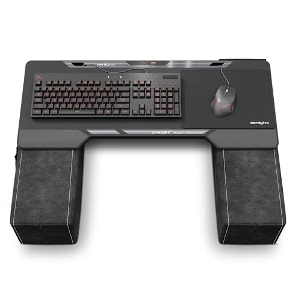 Couchmaster CYCON² Black Edition – Ultimate Ergonomic USB-Hub Gaming Lap Desk for Couch and Bed – Large, Stable and Compatible with All Keyboards and Mouse/Mice, Laptops, PCs, PS4/5, Xbox One/Series
