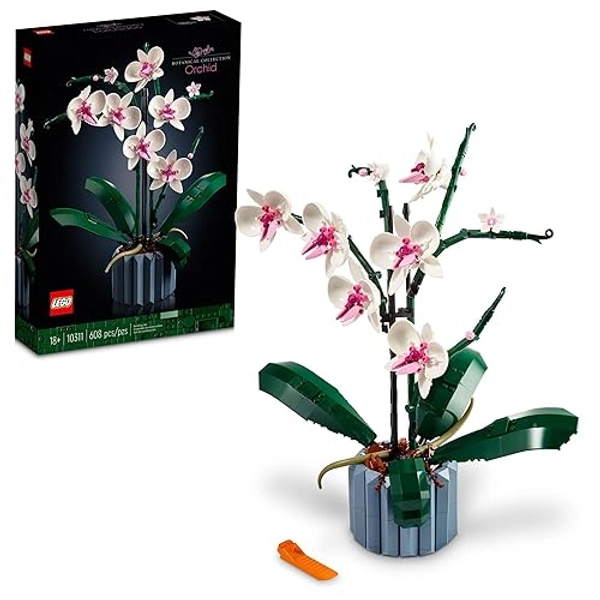 LEGO Botanicals Orchid - Artificial, Fake Indoor Flowers Building Set for Home, Kitchen, Desk Decoration, Adults Ages 18+ - Gift for Her and Him - 10311