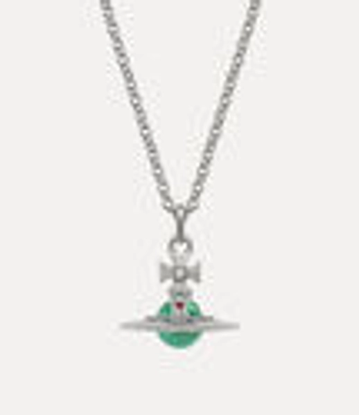 New Tiny Orb Pendant Necklace in PLATINUM-MINT-GREEN-MULTI | Vivienne Westwood®