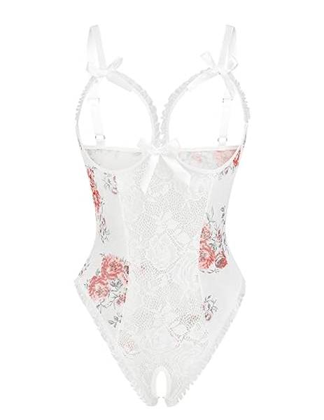 Avidlove Women One Piece Lingerie Sexy Lace Babydoll Mini Bodysuit