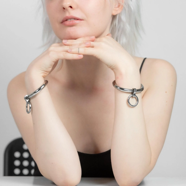 Eternity Cuffs with removable rings, stainless steel 8mm