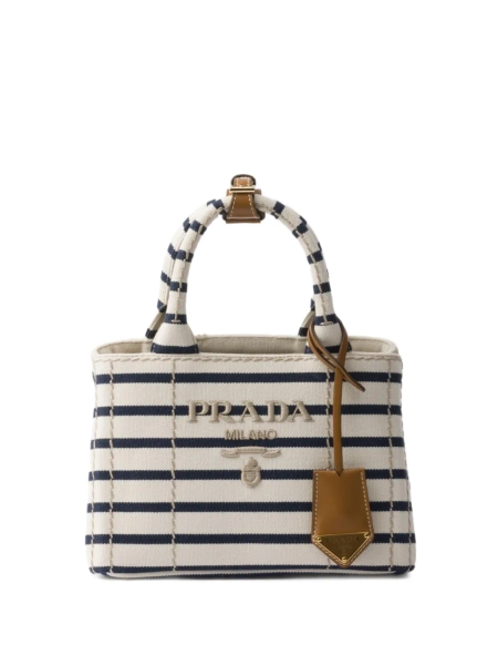 Prada mini sac à main en toile à rayures | OS