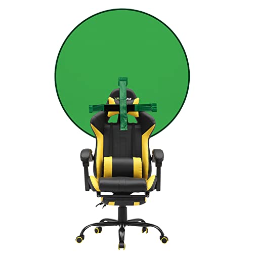 Portable Webcam Background, 75cm Collapsible Green Background for Video Chats, Zoom, Skype, Video, Photo, Single-Side Chromakey Green Screen for Chair - 75CM