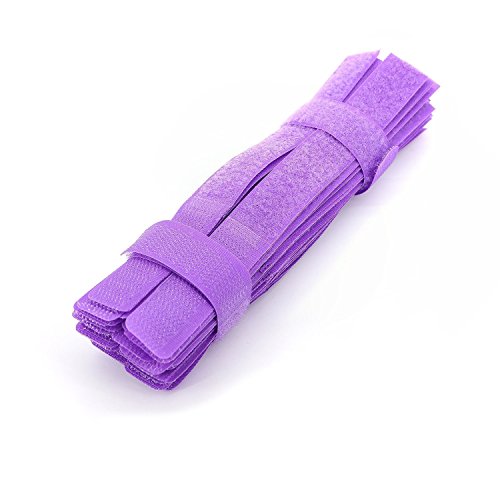 Pasow 50pcs Cable Ties Reusable Fastening Wire Organizer Cord Rope Holder 7 Inch (Purple) - Purple