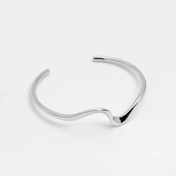 Bransoletka sztywna ; rodowana falista