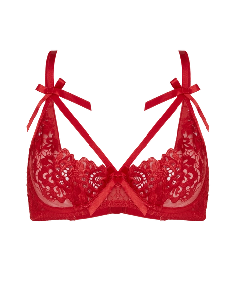 Cendrillon Plunge Underwired Bra in Red | By Agent Provocateur