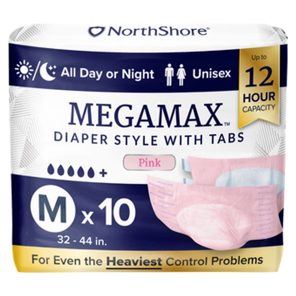NorthShore MegaMax Overnight Diaper Style Briefs with Tabs