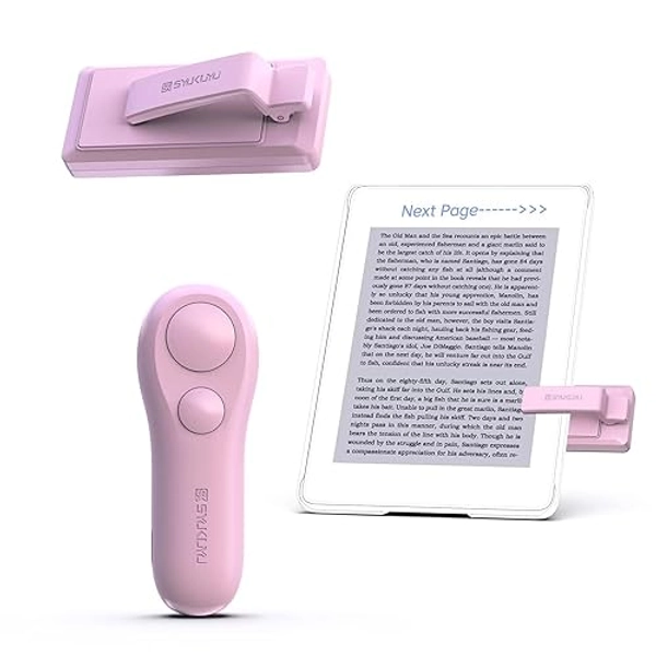 SK SYUKUYU RF Remote Control Page Turner for Kindle Reading Ipad Surface Comics, iPhone Android Tablets Reading Novels Taking Photos(Pink)