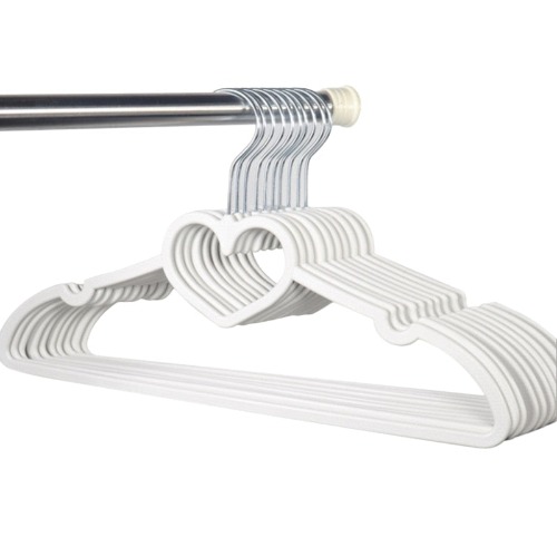 Heart Shaped Clothes Hangers - White / 10pcs