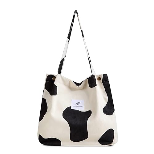 FITDON Tote Bag, Shoulder Handbags Big Capacity Shopping Bag with Inner Pocket for Women Girls - Cow