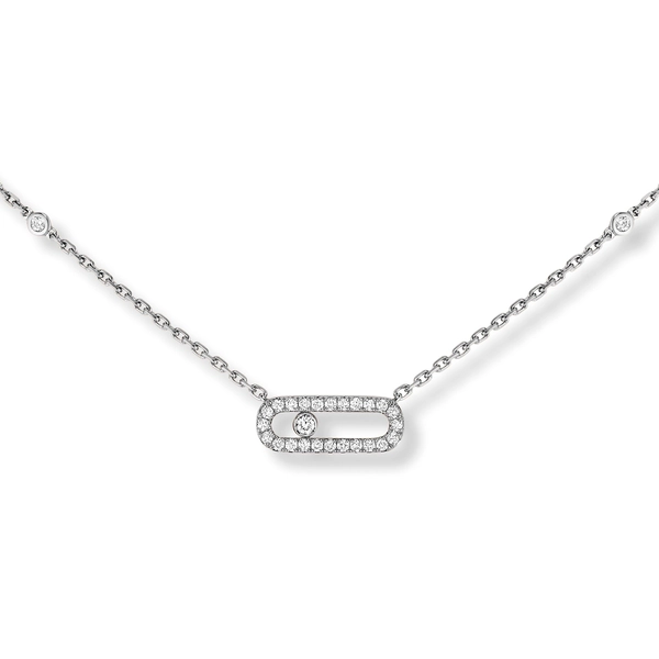 Messika Move Uno Pavé Diamond Necklace in 18ct White Gold