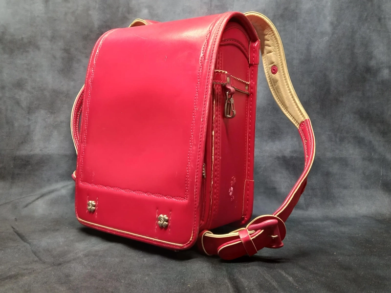 Randoseru Backpack, Red Japanese Tight Stitch Randoseru Bag, Red Japanese School Bag