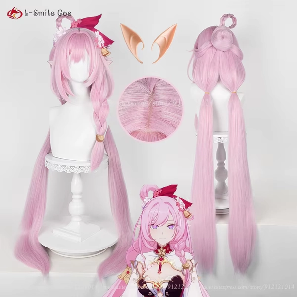 Game WigsCosplay New Skin Elysia Cosplay Wig 110cm Pink Wig Heat Resistant Synthetic Hair Party Anime Wigs + Wig Cap - AliExpress 200000532