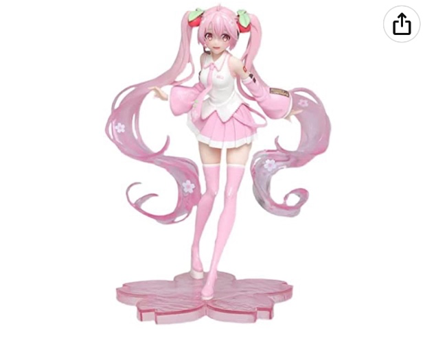 Siesdio Miku Sakura Figure Pink Sakura Version Anime Figure Birthday Gift New Figure Sakura Skirt Pink Doll7.87inch : Toys & Games