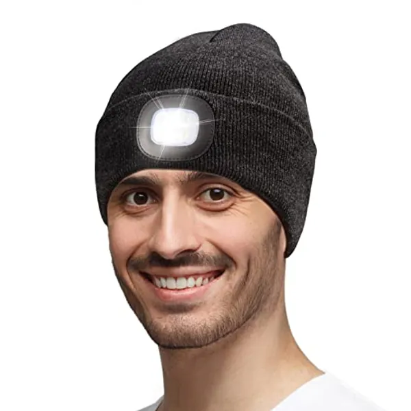 Ocatoma Gifts for Men,Unisex LED Beanie Hat with Light Toque Gift Idea for Dad,Father,Husband,Boyfriend,Mechanic,Stocking Stuffers
