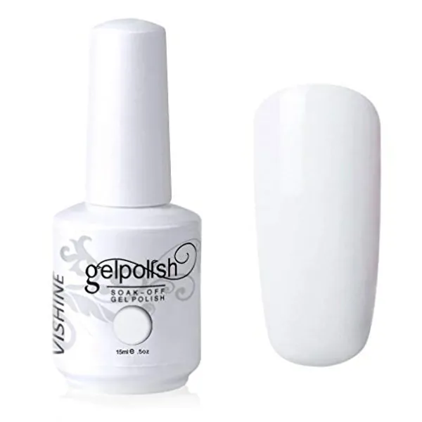Vishine Soak-Off UV LED Gel Polish Nail Art Manicure Nail Gel Varnish Color White (020)