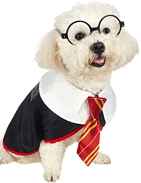 Impoosy Pet Halloween Dog Shirts Funny Cat Wizard Costume Cute Apparel Soft Clothes with Glasses (Small,Neck:12 Inch )