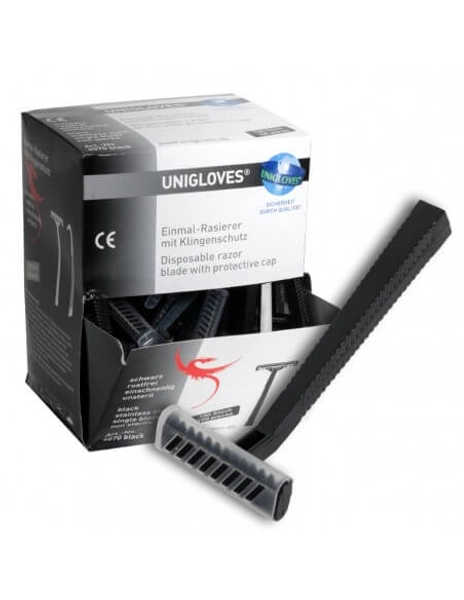 Unigloves Einmalrasierer einschneidig schwarz (100 Stk)