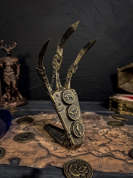 Golden Dragon Claw, Skyrim Inspired, The Elder Scrolls V figurine, Artifact, Decor and Cosplay